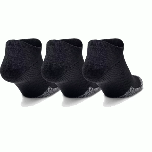 UNDER ARMOUR HEATGEAR® NO SHOW GOLF SOCKS 3 PACK – BLACK - Image 2