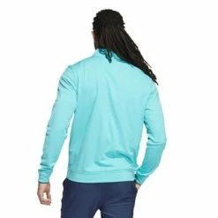 Adidas Lightweight Quarter Zip Golf Sweater Mens Large Turquoise