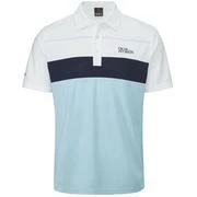 Oscar Jacobson Durham Tour Golf Polo Shirt Mens Small White/Navy