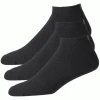 FOOTJOY COMFORTSOF SPORT GOLF ANKLE SOCKS – BLACK (3 PACK)