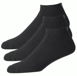 FOOTJOY COMFORTSOF SPORT GOLF ANKLE SOCKS – BLACK (3 PACK)