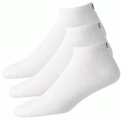 FOOTJOY COMFORTSOF SPORT GOLF ANKLE SOCKS – WHITE (3 PACK)