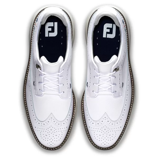 FOOTJOY FJ TRADITIONS 57910 GOLF SHOES – WING TIP WHITE - Image 2