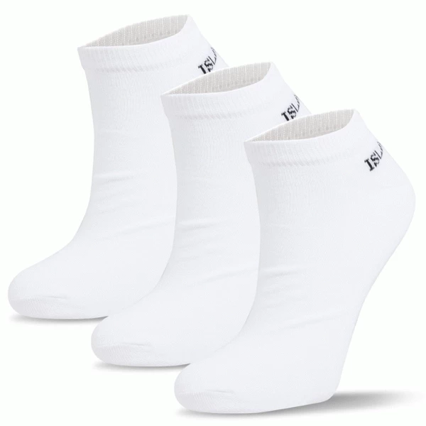ISLAND GREEN COMFORT FIT GOLF ANKLE SOCKS X 3 PAIRS PACK – WHITE