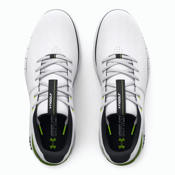 UNDER ARMOUR HOVR FADE 2 SL GOLF SHOES – WHITE / BLACK - Image 2