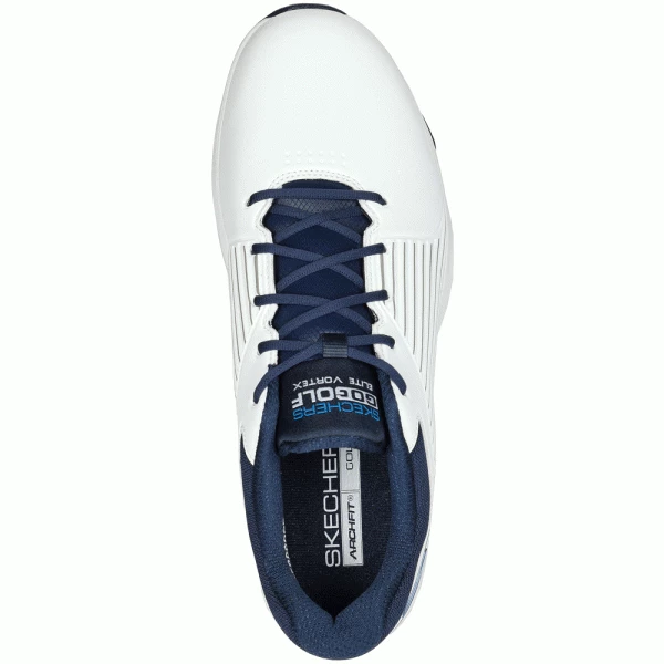 SKECHERS GO GOLF ELITE VORTEX GOLF SHOES – WHITE / NAVY - Image 4