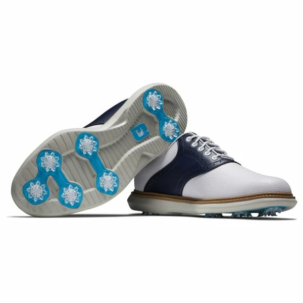 FOOTJOY TRADITIONS 57899 GOLF SHOES โ WHITE / NAVY - Image 4