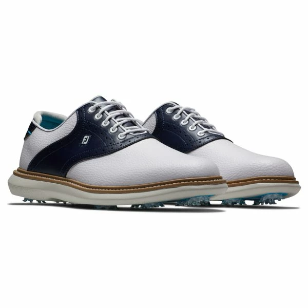 FOOTJOY TRADITIONS 57899 GOLF SHOES โ WHITE / NAVY - Image 2