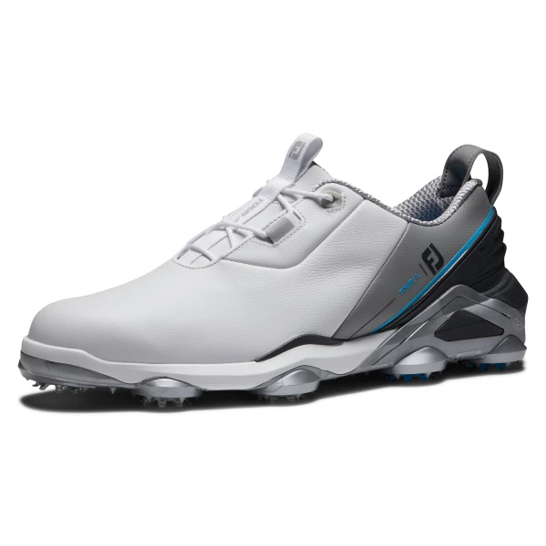 FOOTJOY TOUR ALPHA 55506 GOLF SHOES – WHITE / GREY / BLUE - Image 2