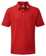 FootJoy Junior Stretch Solid Pique Polo Shirt - Red Small Red
