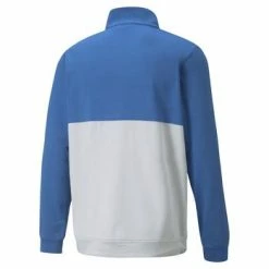 Puma Gamer Colourblock 1/4 Zip Golf Sweater Mens Small Blue