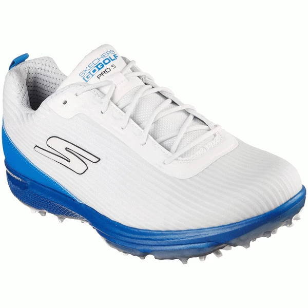 SKECHERS GO GOLF PRO 5 HYPER GOLF SHOES – WHITE / BLUE +FREE SHOE BAG - Image 3