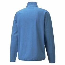 Puma Marin Woven Zip Golf Sweater Mens Small Blue