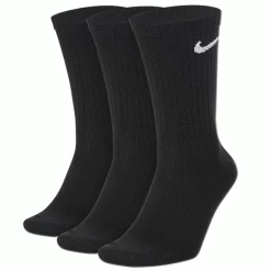 NIKE EVERYDAY GOLF CREW SOCKS – 3 PACK / BLACK