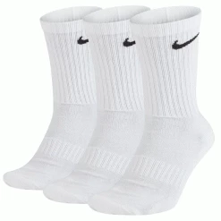 NIKE EVERYDAY GOLF CREW SOCKS – 3 PACK / WHITE