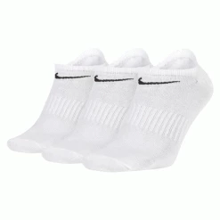 NIKE EVERYDAY NO SHOW GOLF SOCKS – 3 PACK / WHITE