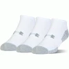 UNDER ARMOUR HEATGEAR® NO SHOW GOLF SOCKS 3 PACK – WHITE