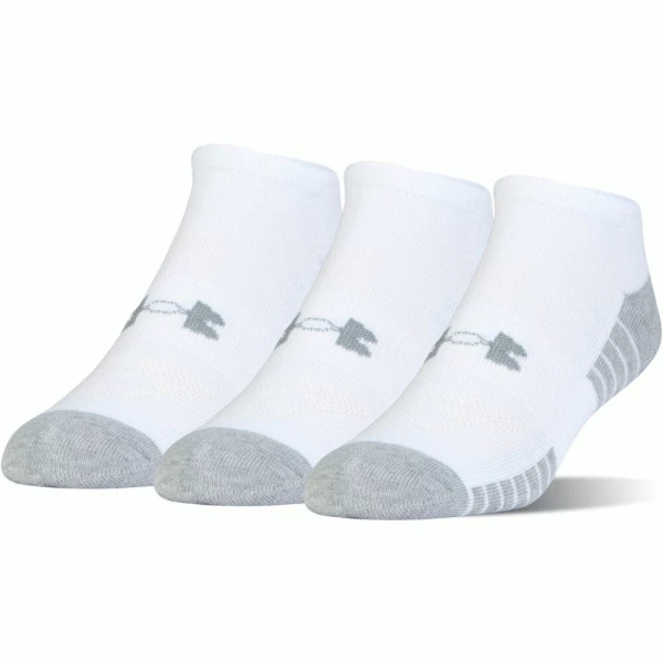 UNDER ARMOUR HEATGEAR® NO SHOW GOLF SOCKS 3 PACK – WHITE