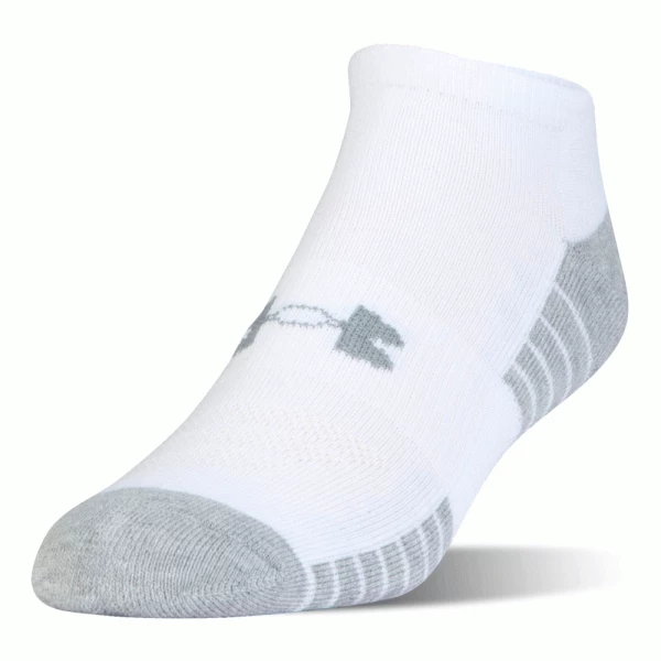 UNDER ARMOUR HEATGEAR® NO SHOW GOLF SOCKS 3 PACK – WHITE - Image 2