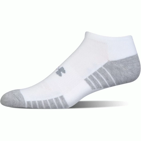 UNDER ARMOUR HEATGEAR® NO SHOW GOLF SOCKS 3 PACK – WHITE - Image 3