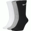 NIKE EVERYDAY LIGHTWEIGHT TRAINING CREW GOLF SOCKS (3 PAIRS) – BLACK / WHITE / GREY