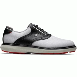 FOOTJOY FJ TRADITIONS SPIKELESS 57924 GOLF SHOES – WHITE / BLACK / GREY