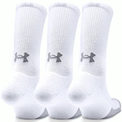 UNDER ARMOUR HEATGEAR® CREW GOLF SOCKS – 3 PACK – WHITE