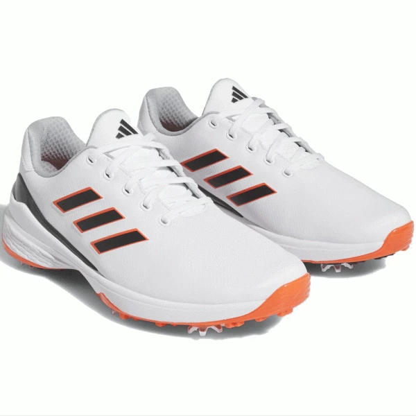 ADIDAS 2023 ZG23 GOLF SHOES – CLOUD WHITE / CORE BLACK / SEMI SOLAR RED - Image 3