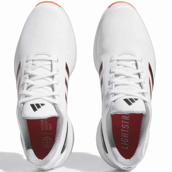 ADIDAS 2023 ZG23 GOLF SHOES – CLOUD WHITE / CORE BLACK / SEMI SOLAR RED - Image 5