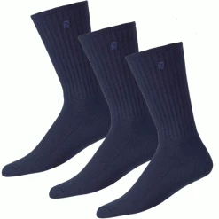 FOOTJOY COMFORTSOF GOLF CREW SOCKS – NAVY (3 PACK)